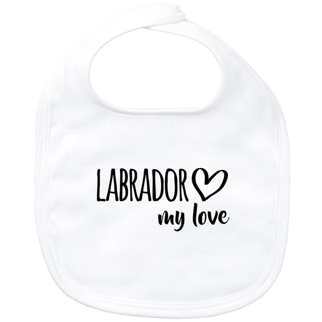 Bavaglino bambino Labrador my love idea regalo souvenir compleanno collo di Natale