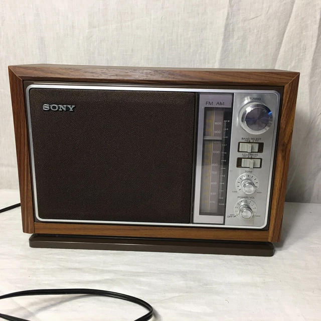 SONY TABLE RADIO AM FM ICF 9740W Woodgrain 2 Bands Vintage Works $65.00 ...