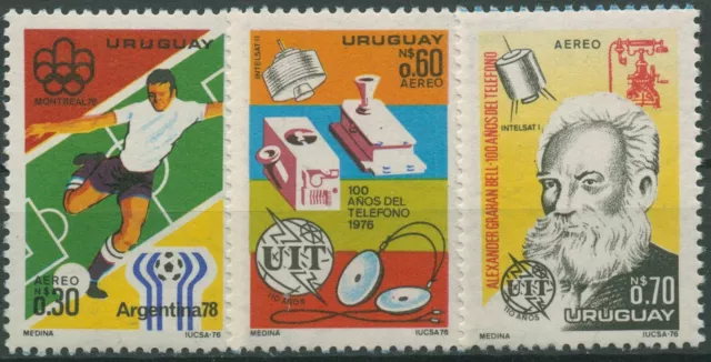 Uruguay 1976 Jahresereignisse Olympia Telefon UPU 1406/08 postfrisch