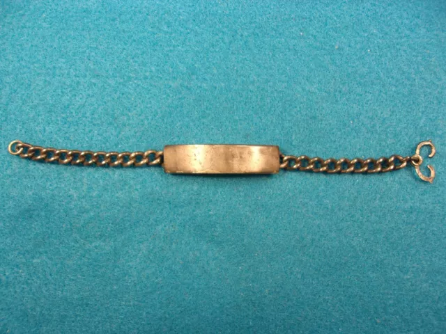 #1 of 4, VERY NICE VTG ANTIQUE STERLING SILVER HEAVY ID STYLE BRACELET; NO MONO