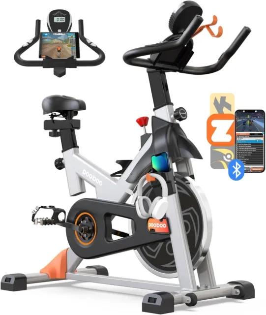 Belt Drive Indoor Exercise Bike Stationary LCD Monitor with Ipad Mount ＆Seat