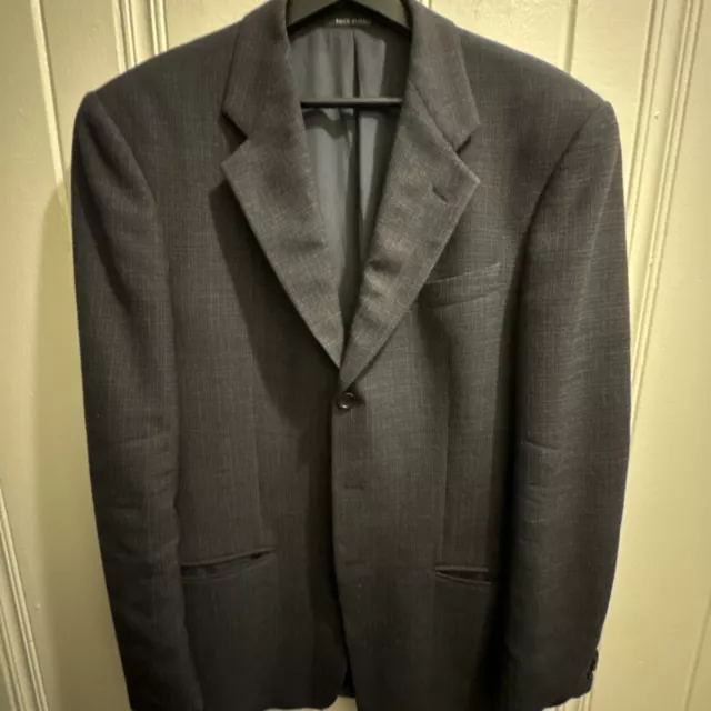 ARMANI COLLEZIONI Men's size 42 R Virgin Wool Grey 3 Button Sport Coat Blazer