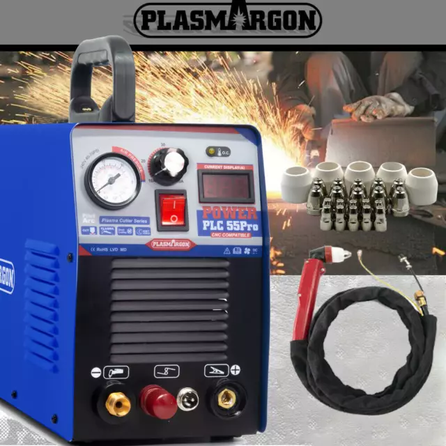 Plasma Cutter 50A Pilot Arc PLC55P Plasmargon NonTouch Inverter 240V AU Stock