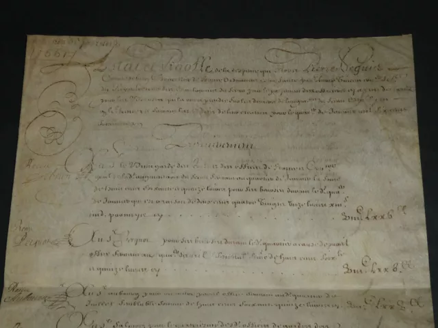 Pierre Seguier -Manuscrit signé, paiement des officiers contresigné par eux 1661 3