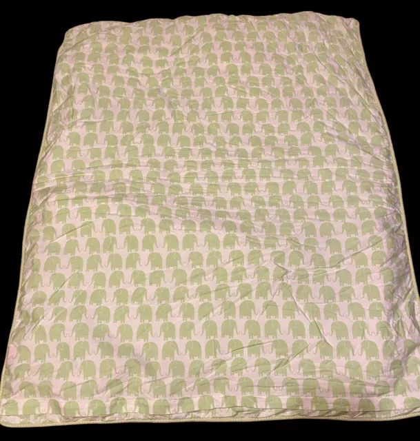 Amy Coe Elephant Comforter Baby Blanket 100% Cotton Duvet sage Green 3