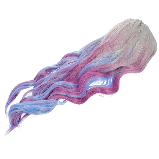 Décor De Cheveux D'halloween Perruque Pinces À Cheveux Bleues Frange