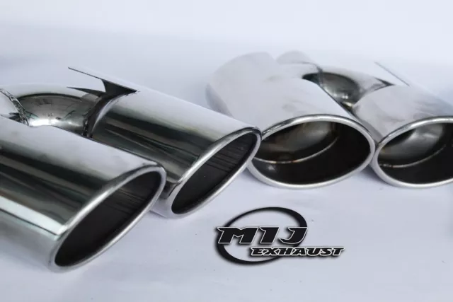 Pair Of Twin Oval Exhaust Tailpipes Stainless Steel To Suit Mercedes AMG Style