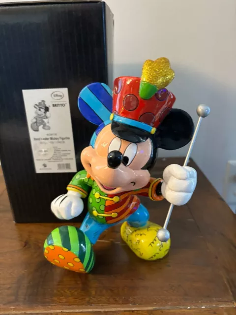 Britto Disney Enesco Mickey Mouse Band Leader Retired, New 8.5”, 4039135 Rare