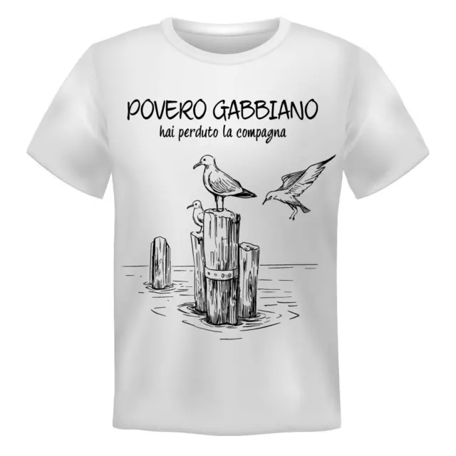 Maglietta uomo Povero gabbiano hai perduto la compagna T-shirt divertente tshirt