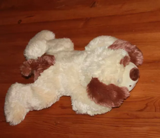 DOUDOU PELUCHE GIPSY AFIBEL CHIEN ECRU  BEIGE TACHE MARRON 39 cm  neuf