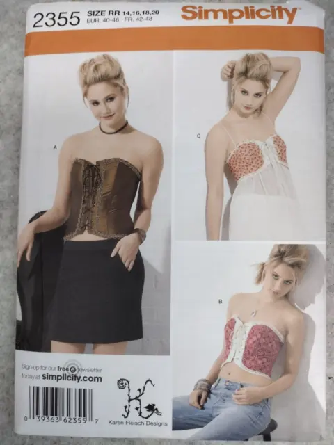 SIMPLICITY 8129 SEWING Pattern Misses Easy Corsets / 4 Styles Fits