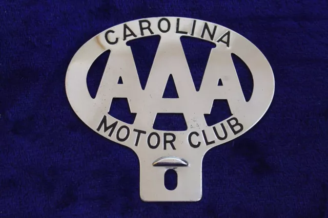 Vintage AAA Carolina Club License Plate Topper Badge Accessory Sign Bumper GM
