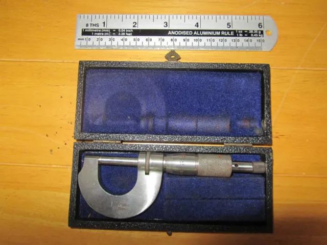VINTAGE MIBRO GERMAN MADE MICROMETER WITH CASE 0-25mm