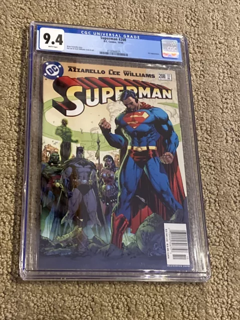 Superman 208 CGC 9.4 White Pages (Classic Jim Lee Cover!)