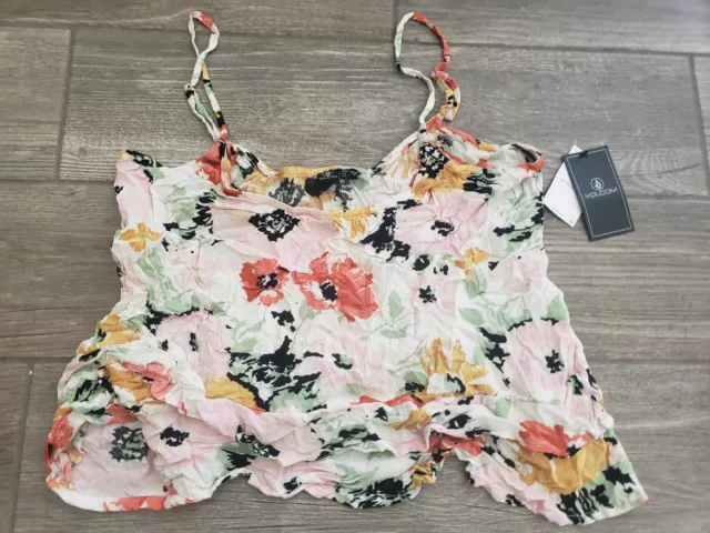 Nwt Volcom Womens Floral Tiered True To This Thats My Type Cami in Medium