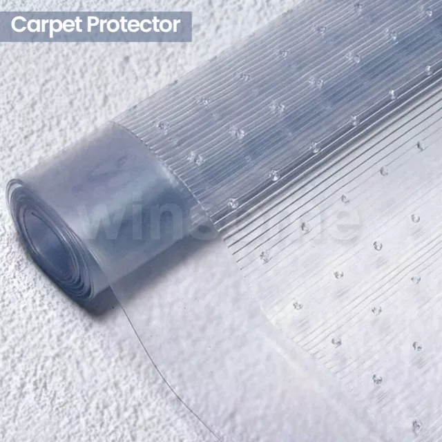 Vinyl Plastic Carpet Protector Film Clear Runner Home Office Floor Mat Guard