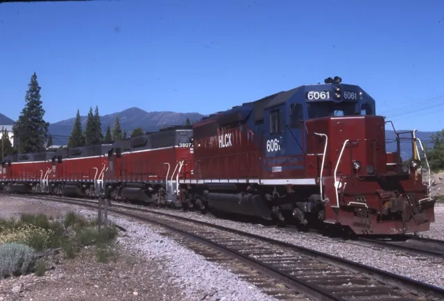 HLCX 6061 Railroad Train Locomotive WEED CA Original 2002 Photo Slide