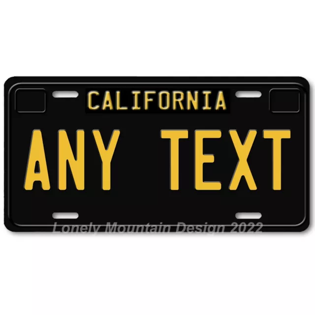 Custom Classic California State Black Yellow FLAT Aluminum Novelty License Plate