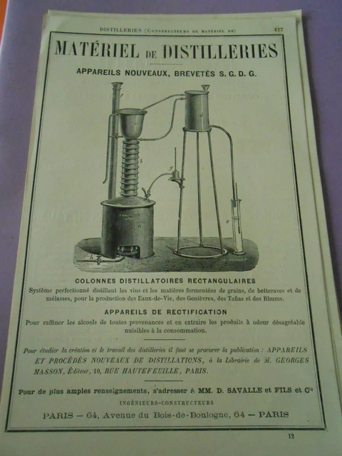 19th century Pub - Distillery Materials Distillatory Columns