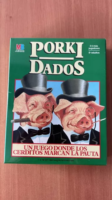 Juego de mesa MB PORKI DADOS NUEVO Y PRECINTADO pass the pig Años 80