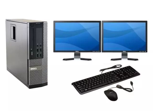 FCS FAST COMPUTER DUAL SCREEN i5 QUAD DESKTOP TOWER PC 16GB WINDOWS 11 HDD & SSD