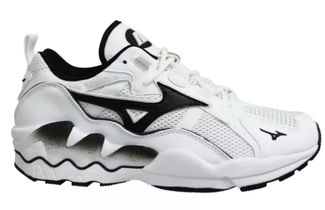 Mizuno Sport Style Wave Rider 1 White Lace Up Mens Running Trainers D1GA192701