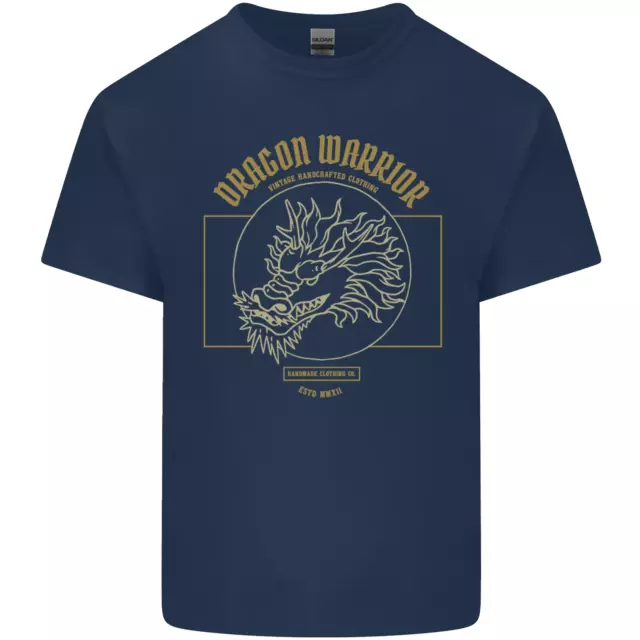 T-shirt top da uomo giapponese Dragon Warrior Samurai Giappone cotone 2