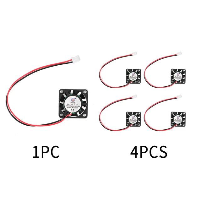 Brushless DC Cooling Blower Fan 5V 0.12A 2507S 25x25x7mm Sleeve 2 Pin Wire
