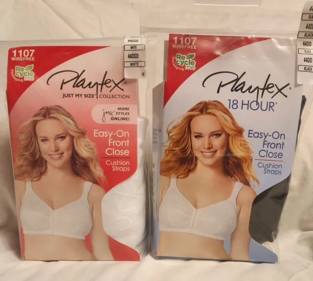 PLATEX JUST MY Size Easy-On Front Close Bra #1107 - White £16.93 - PicClick  UK