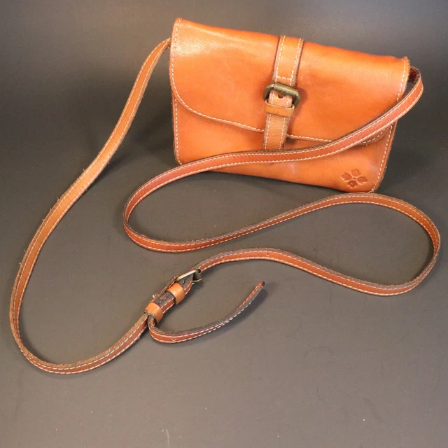 Patricia Nash Torri British Tan Leather Small Crossbody Purse Bag Traveler Trip