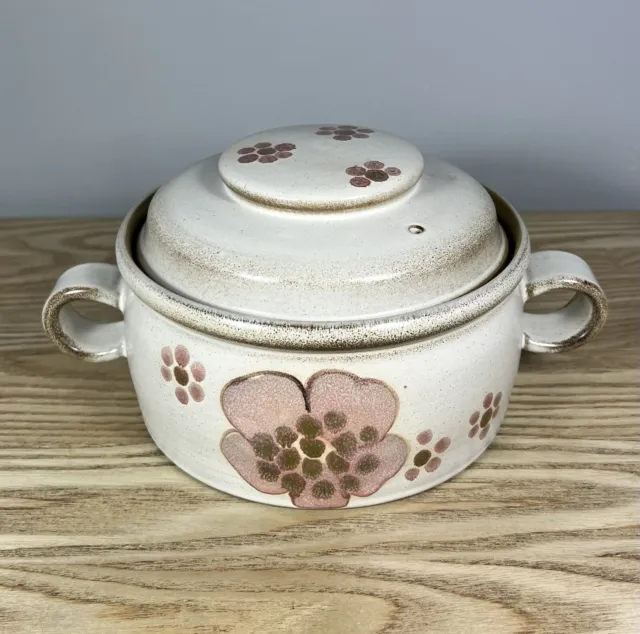 Denby Gypsy Large Casserole Tureen Serving Dish With Lid & Handles Floral Design