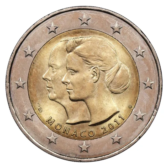 Monaco 2 euros 2011 commémorative Mariage princier Albert II Charlène Wittstock