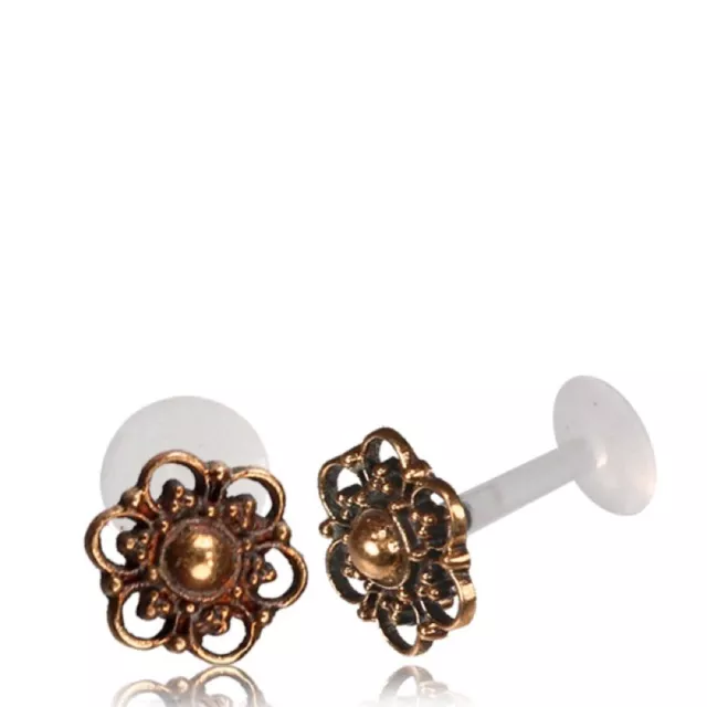 Labret Tragus Ear Ring Mandala 16G Or 18G Lip Nose Ring Earrings Bioplast Stud