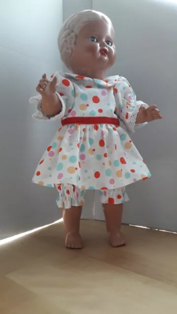 Puppenkleidung Grösse bis 34 cm Kleid mit Höschen für Sammler- und Spielpuppen