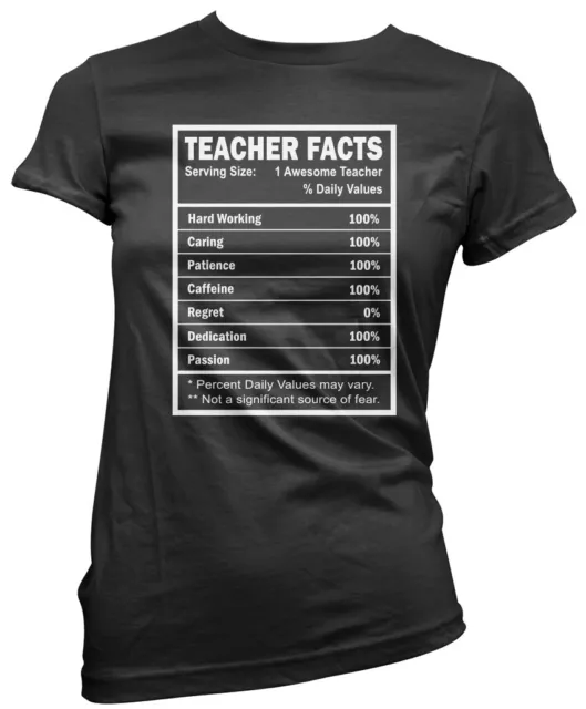 Teacher Facts Womens T-Shirt Funny Teacher Gift School Student TA NQT Present