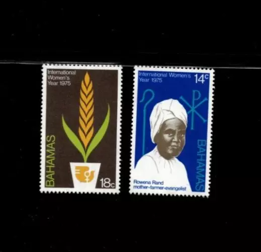 Bahamas 1975 - Womens Year - Set of 2 Stamps - Scott #378-9 - MNH