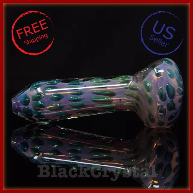4.5 inch Handmade Heavy Thick Metallic Green Tobacco Smoking Bowl Glass Pipes