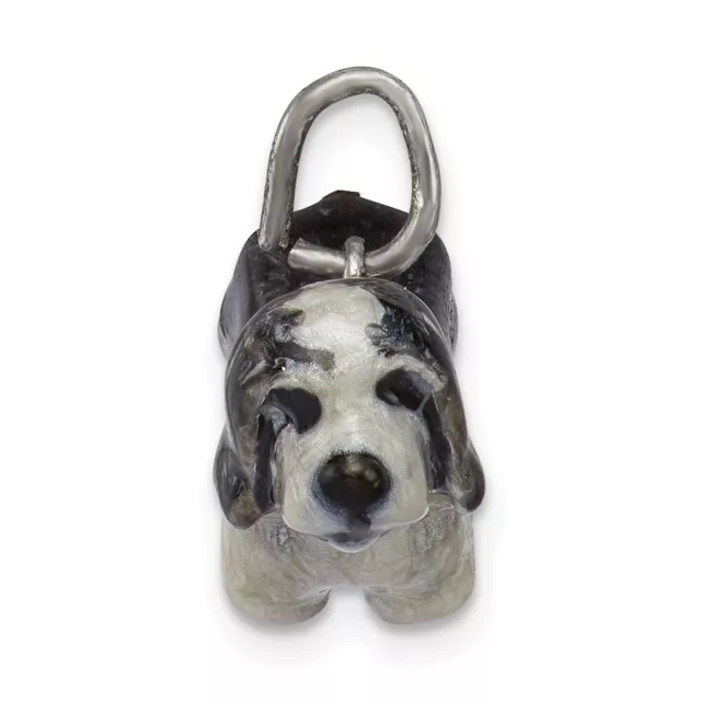 Sterling Silver Enameled Bearded Collie Charm Pendant 2