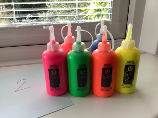 Pintura de tela que brilla en la oscuridad UV pintura de tela 6 x 175 ml tubos (juego de 6)