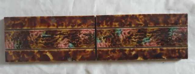 A Pair Of Antique (6 X 3) Inch Border Tiles