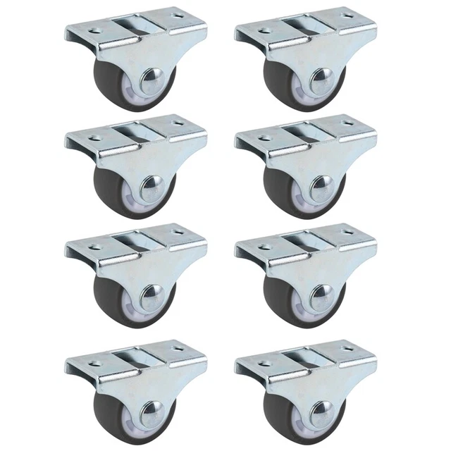 8pcs TPE Steering Rollers Storage Fixed Rollers with Rigid, Non-Swivel N7I9