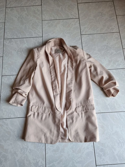 Blazer Long Sans Manches Femme Primark – Tissu Tricoté Bleu/Gris/Blanc/Marine – Taille 8