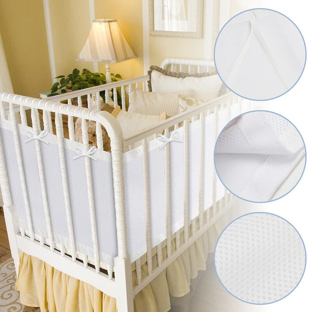 2x nido malla nido para cuna protector de cabeza borde de cama 160x30 340x30cm
