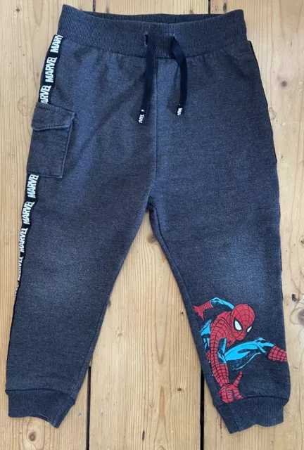 Grey Marvel Spiderman Asda George Boys Jogging Pants Size Age 2-3