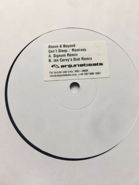 Above & Beyond – Can't Sleep (Remixes) Signum mix Anjunabeats 12" ANJ062r–Trance