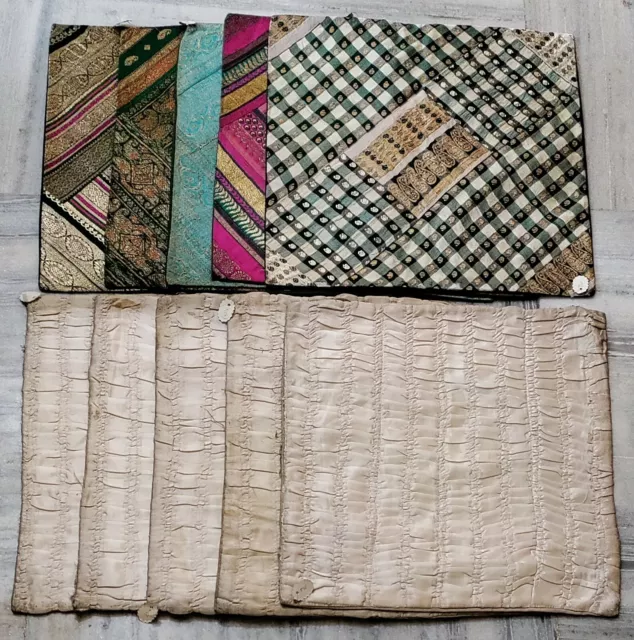 Vecchio Copricuscino Lotto Di 10 Vintage Misto Materiale Toppa Lavoro Federe #46