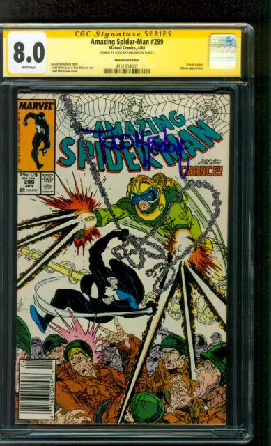 Amazing Spider Man 299 CGC SS 8.0 Todd McFarlane 1988 Newsstand Ed Venom Cameo