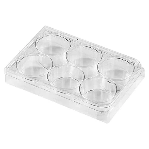 6 Well Culture Plate - Culture Plate 6 Well - with Lid Flat Bottom Individual...