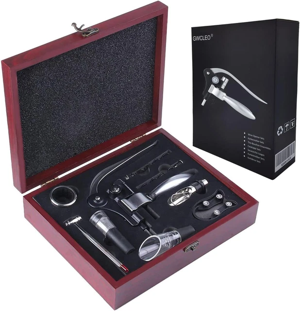 XLKJ Set Cavatappi Vino 4 Pezzi - Kit Professionale Per Sommelier Con Custodia In Pelle | Accessori Vino Eleganti - Foto 7
