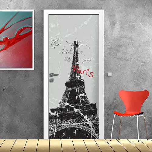 Decorazione adesiva Porta Cartolina da Parigi sticker lavabile pvc varie misure